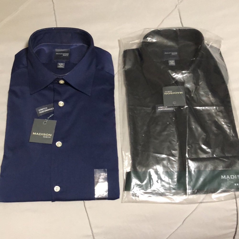 LOT OF 2 MADISON SLIM FIT DRESS SHIRTS NWT - Picture 8 of 12